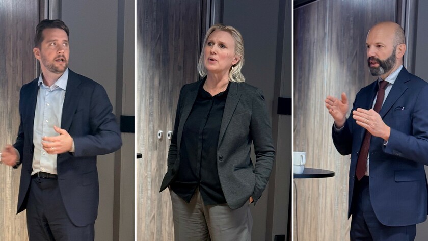 Petter Danielsson, chefsekonom på Gröna arbetsgivare, Anna Vargö, förhandlingschef på Gröna arbetsgivare, och Mattias Dahl, vice vd på Svenskt Näringsliv