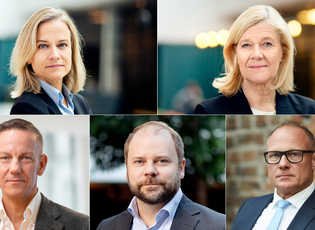 Eva Glückman (Grafiska Företagen), Lena-Liisa Tengblad (Gröna arbetsgivare), Jakob Tellgren (IKEM), Erik Haara (TMF), och Björn Hellman (Livsmedelsföretagen).