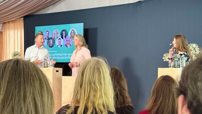 Deltagare på Gröna arbetsgivares seminarium i Almedalen om offentlig upphandling