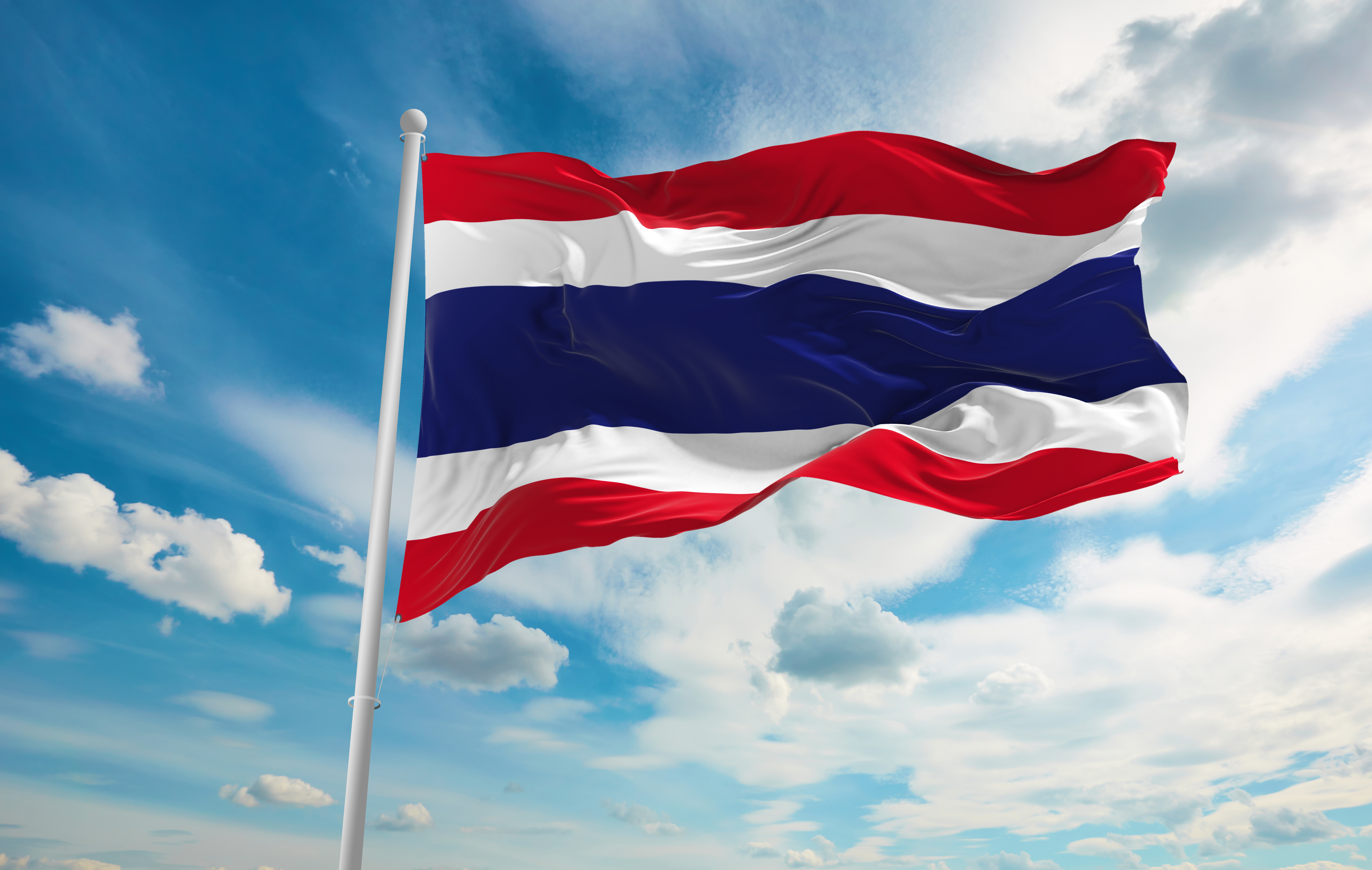 Bild på Thailandsflagga.