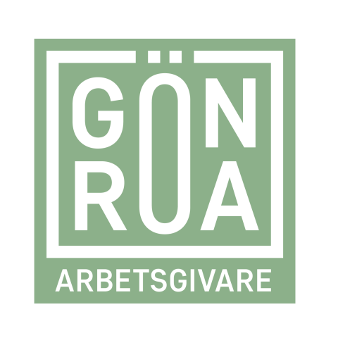 Gröna arbetsgivares logotyp (Vit med grön bakgrund, PNG)