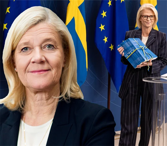 Lena-Liisa Tengblad, vd Gröna arbetsgivare, och finansminister Elisabeth Svantesson (M). Bilden är ett montage.