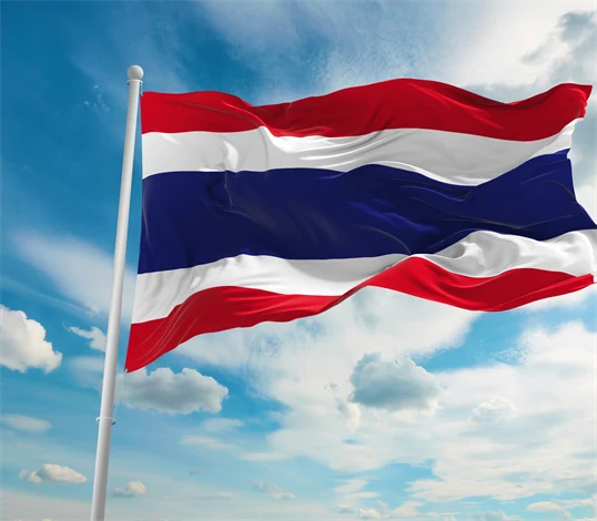 Bild på Thailandsflagga.