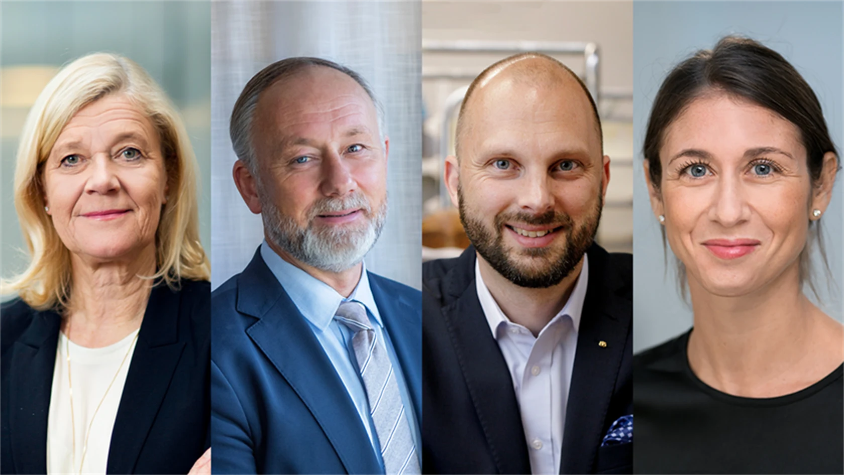 Kollage med Lena-Liisa Tengblad, Jonas Siljhammar, Martin Lundell och Irene Waldemarson.