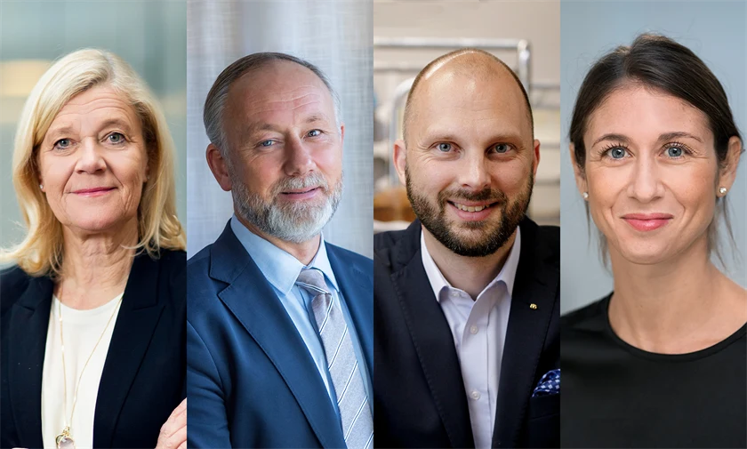 Kollage med Lena-Liisa Tengblad, Jonas Siljhammar, Martin Lundell och Irene Waldemarson.